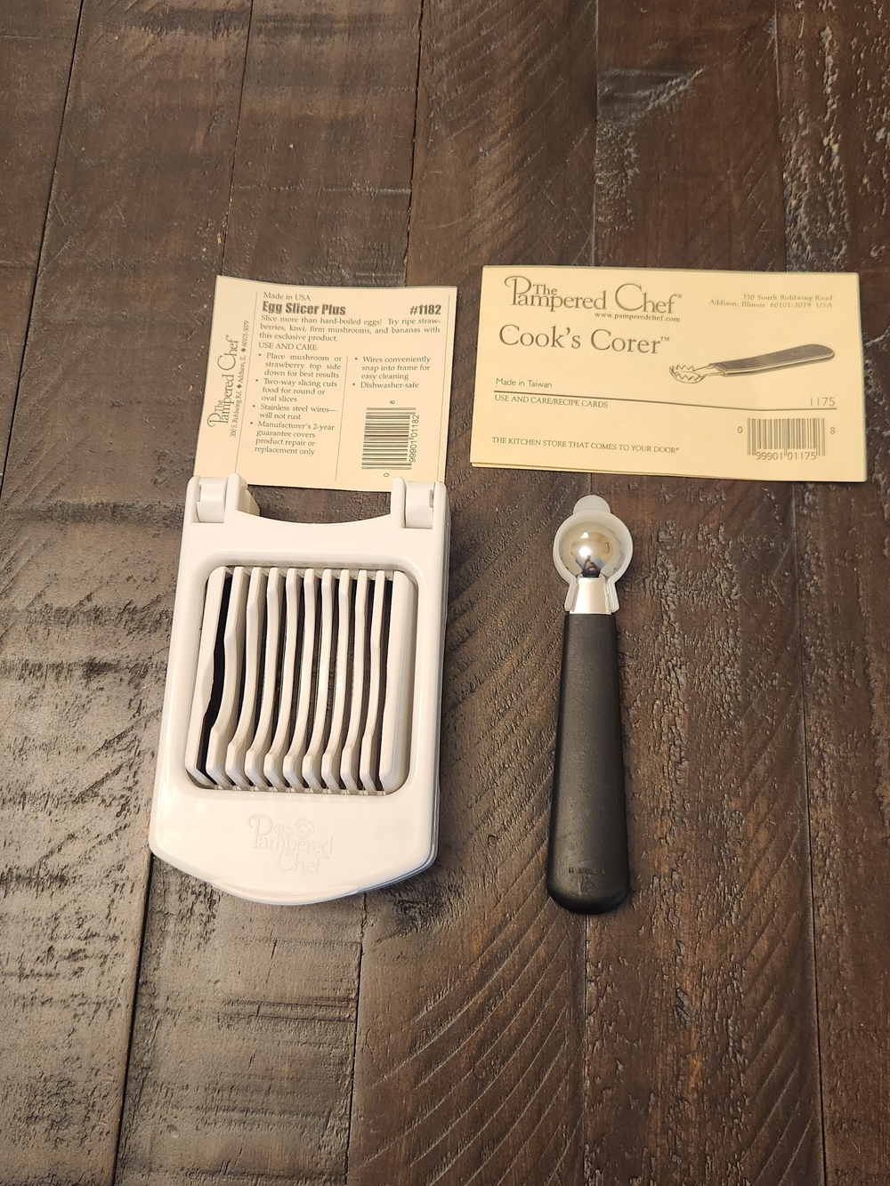 Pampered Chef Egg Slicer Plus (#1182) and Pampered Chef Cook's Corer (#1175)